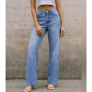 NWT REVOLVE & FREE PEOPLE lovers COMMENSE vintage Denim Straight Leg Jeans Large